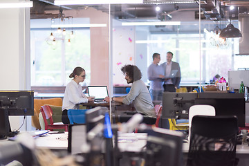 Image showing startup Business team Working With laptop in creative office