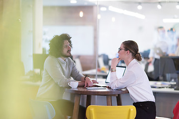 Image showing startup Business team Working With laptop in creative office