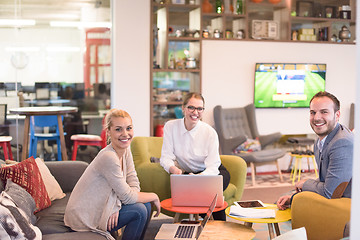 Image showing Startup Business Team At A Meeting at modern office building