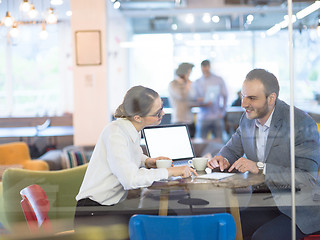 Image showing startup Business team Working With laptop in creative office