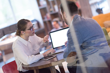 Image showing Business team Working With laptop in creative office