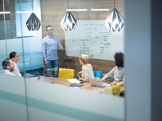 Image showing Startup Business Team At A Meeting at modern office building