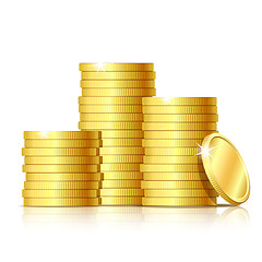 Image showing Stack of gold coins