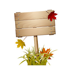 Image showing Autumn wooden sign