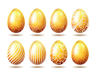 Image showing Set of Easter golden eggs