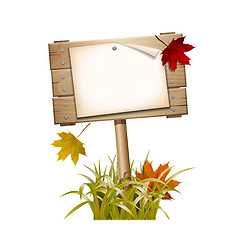 Image showing Autumn wooden sign