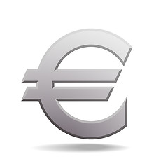 Image showing Isolated grey euro sign on white background.