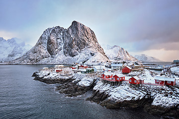 Image showing Hamnoy fishing village on Lofoten Islands, Norway 