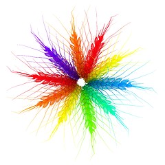 Image showing Colorful spikelets design. Top view. 3d render