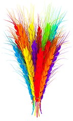 Image showing Colorful spikelets design. 3d render