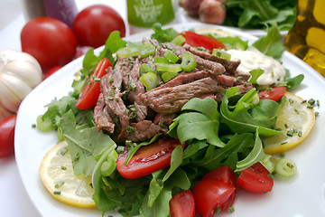 Image showing fresh salad with beef