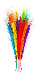 Image showing Colorful spikelets design. 3d render