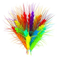 Image showing Colorful spikelets design. 3d render