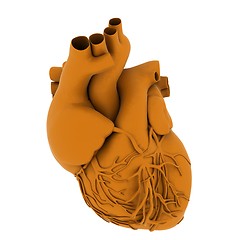 Image showing Yellow human heart. 3d illustration