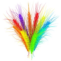Image showing Colorful spikelets design. 3d render
