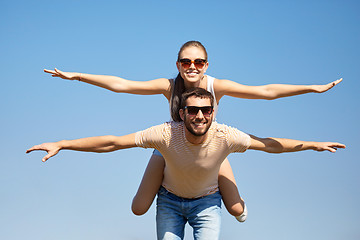 Image showing happy couple having fun in summer