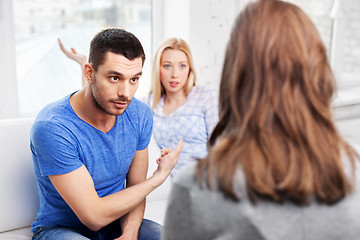 Image showing couple with problem at family psychologist office