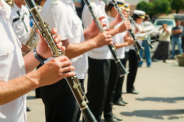 Image showing Musicians of military band