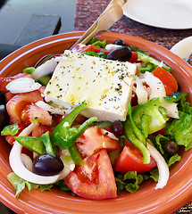 Image showing Portion of traditional greek salad