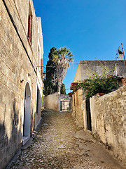 Image showing Historical street of old town Rhodes