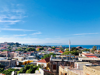 Image showing Panoramic view of old town of Rhodes