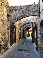 Image showing Historical street of old town Rhodes