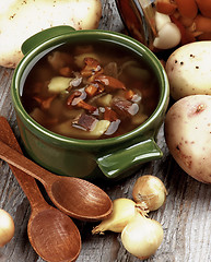 Image showing Soup with Chanterelle Mushrooms