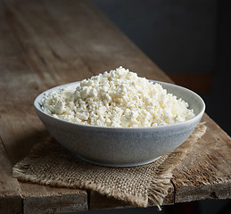 Image showing bowl of fresh cottage cheese