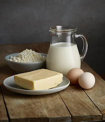 Image showing milk and various dairy products