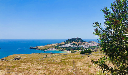 Image showing Panoramic view of Lindos