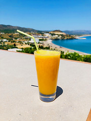 Image showing glass of fresh orange juice