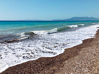 Image showing beautiful sea waves in Greece