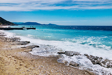 Image showing beautiful sea waves in Greece