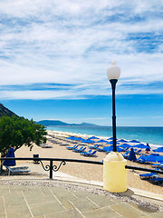 Image showing Aegean sea coastline and beach in Rhodes Island, Greece