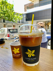 Image showing plastic cup of iced coffee 