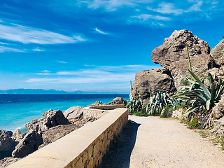 Image showing Beautiful view of Aegean sea coastline 