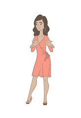 Image showing Young hispanic woman shrugging shoulders.