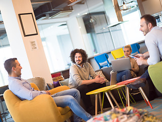 Image showing Startup Business Team At A Meeting at modern office building