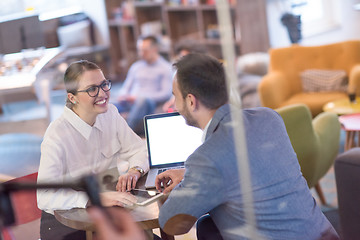 Image showing Business team Working With laptop in creative office