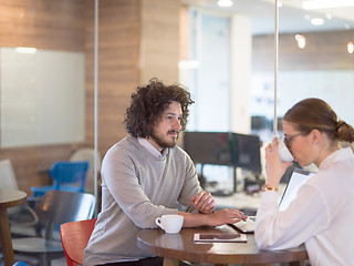 Image showing startup Business team Working With laptop in creative office