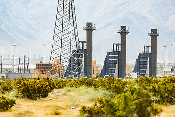 Image showing Wind Turbine Farm Industrial Site