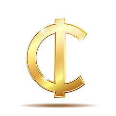 Image showing Ghana Cedi sign icon. Money symbol.