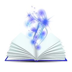 Image showing Open book with magic light