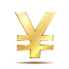 Image showing Shiny golden yen currency symbol