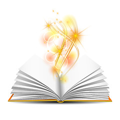Image showing Open book with magic light