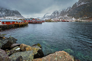 Image showing A village on Lofoten Islands, Norway