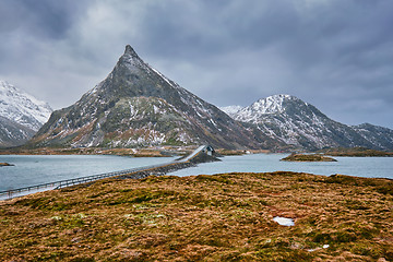 Image showing Fredvang Bridges. Lofoten islands, Norway