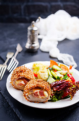 Image showing homemade meat cutlet cordon bleu