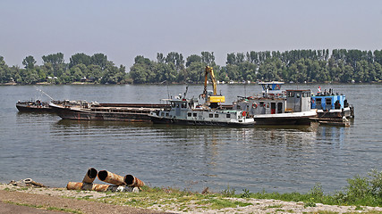 Image showing Tugboat River Barge