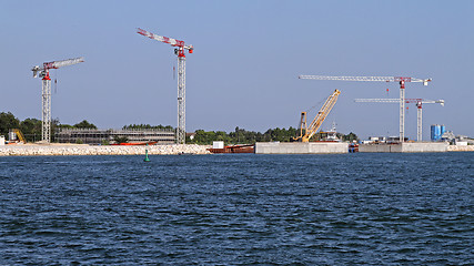 Image showing Floods Wall Construction